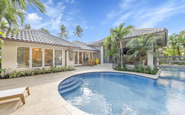 Luxury courtyard pool with paver decking by CKA Construction