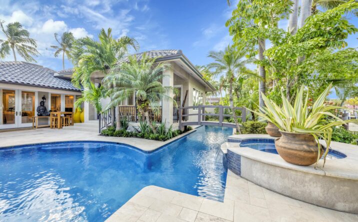 Luxury backyard pool and patio constructed by CKA Construction